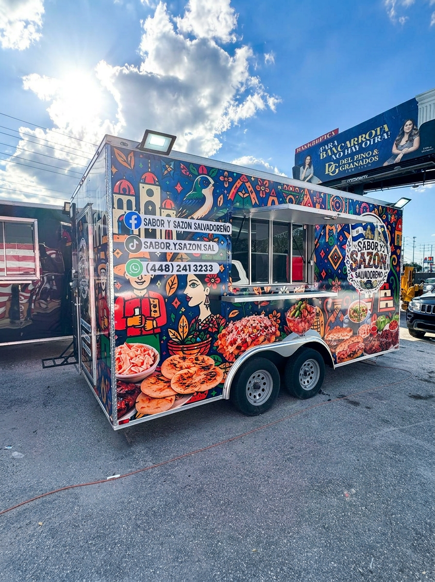 Colorful Salvadoran trailer wrapping