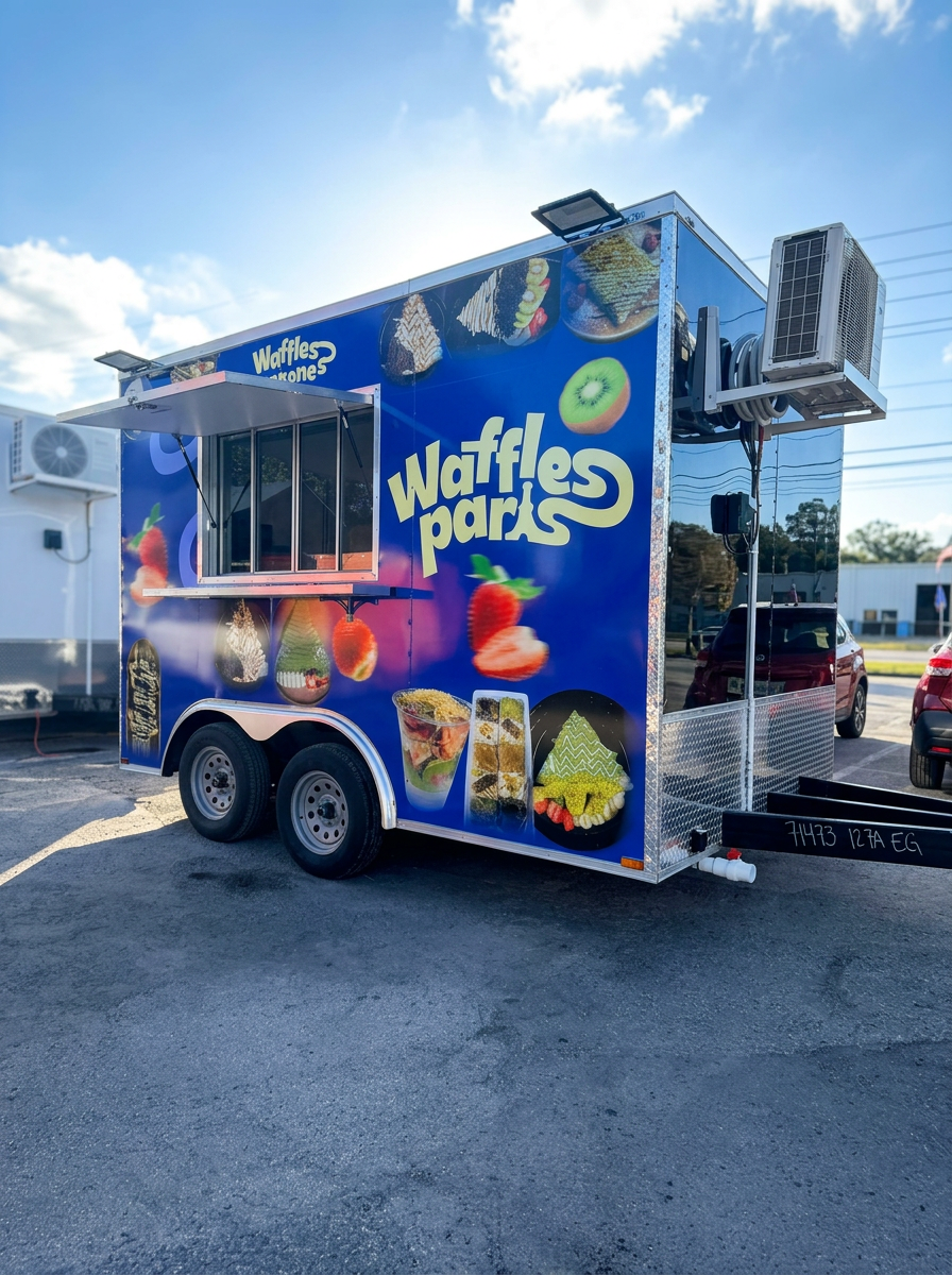 Blue waffles trailer wrapping