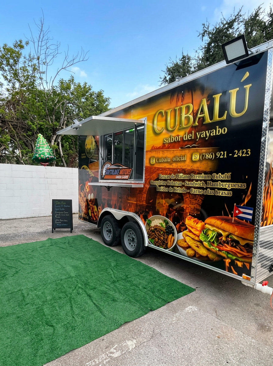 Cuban restaurant trailer wrapping