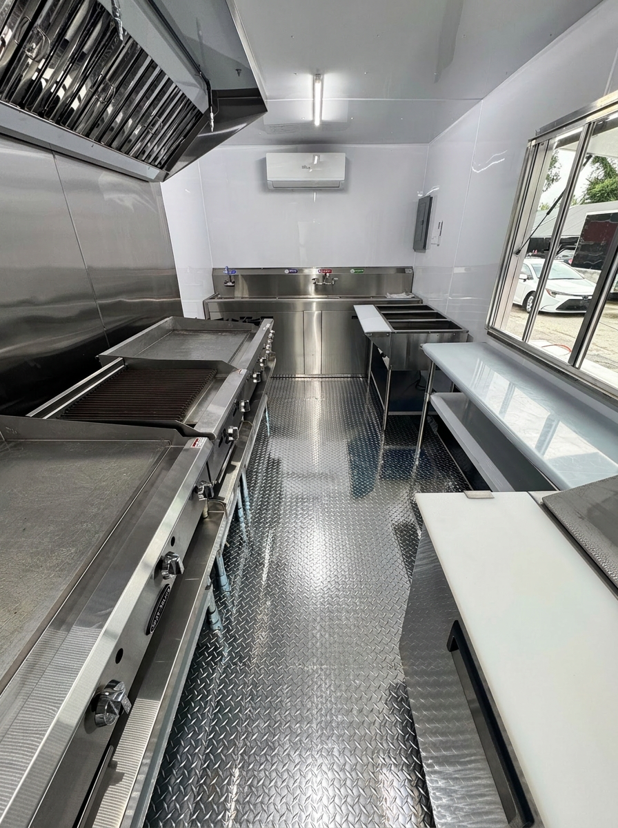 Custom food trailer interior 1
