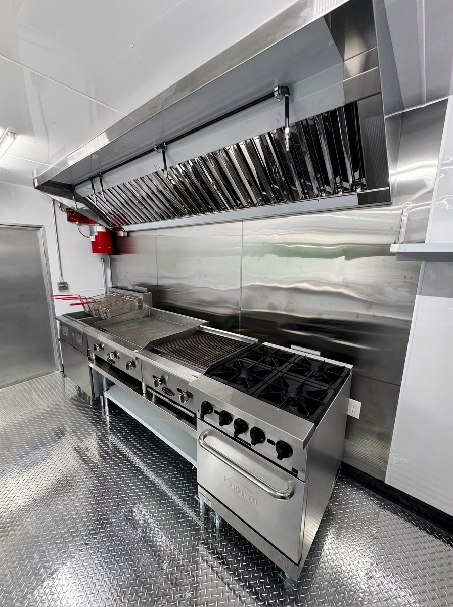 Custom food trailer interior 2