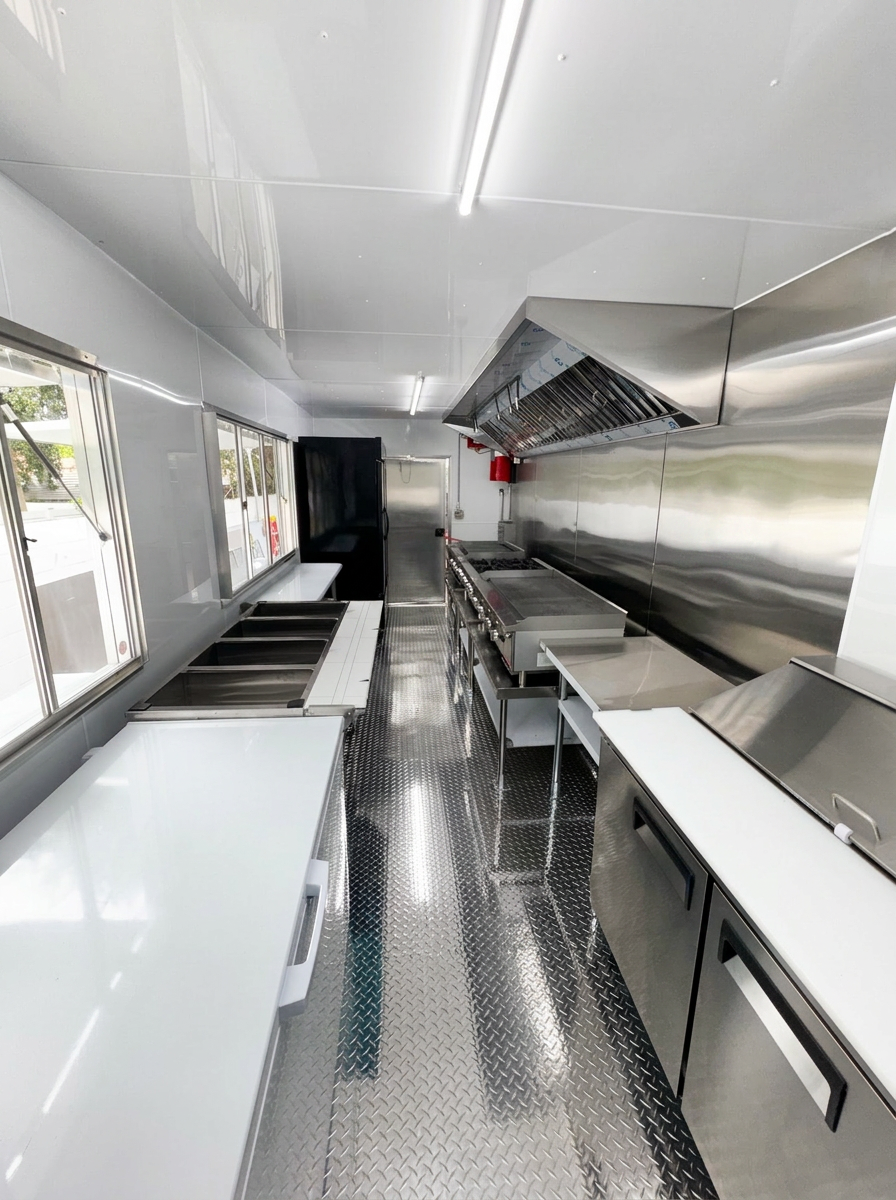 Custom food trailer interior 3